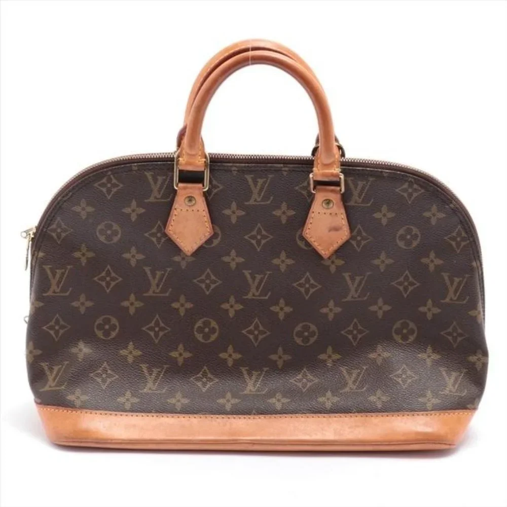 Louis Vuitton Alma W Pm W Lock Brown Monogram Canvas Tote